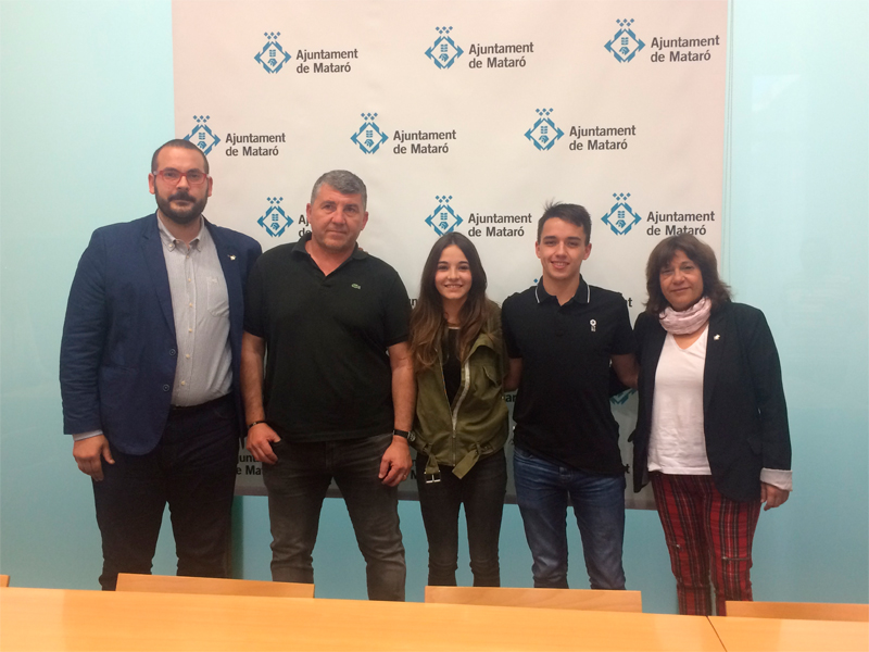 Recepció de representants de l'equip CE Futsal Mataró
