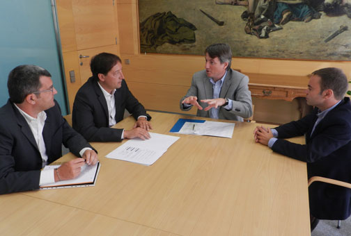 D’esquerra a dreta, Josep Pocurull, Francesc Esteve, l’alcalde i Joaquim Bach